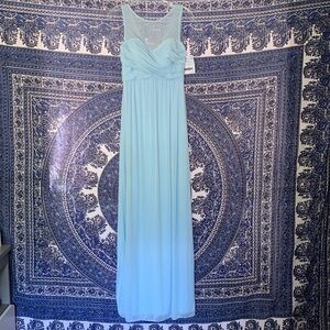 David’s Bridal Long Formal Dress-Light Blue